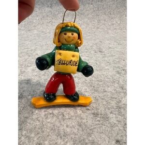 Vintage Tellluride Snowboarding Female Figure Hanging Ornament